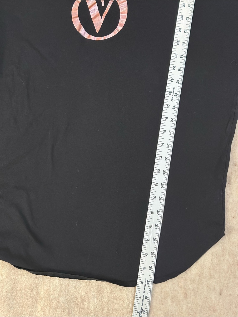 Victoria's Secret Black Short Sleeve speep shirt  with Pink Metallic VS Logo M/L - Picture 3 of 5